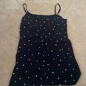 Reformation slip on spaghetti strap dress (star design)
